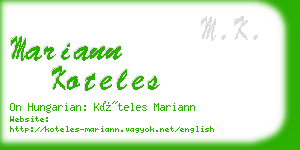 mariann koteles business card